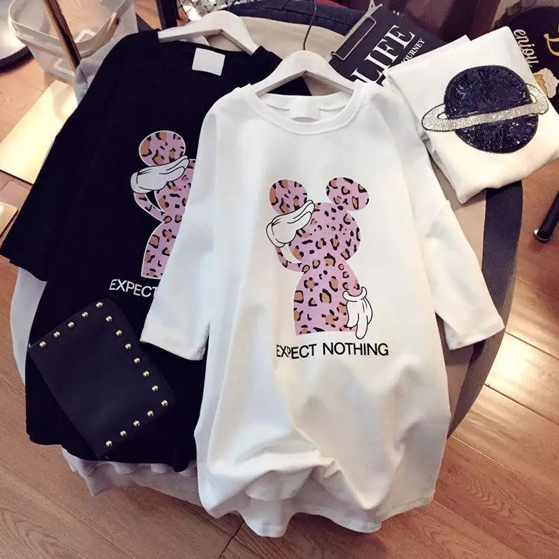 T-shirt Mickey Mouse blanc et rose